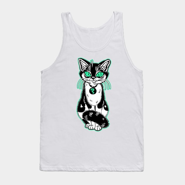 Black and white mystery cat Tank Top by KO-of-the-self